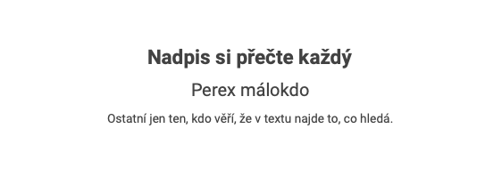 Podstatné informace udržet v horní části obrazovky